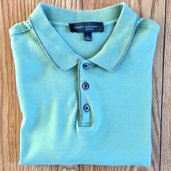 Robert Barakett Other - Robert Barakett Pique Cotton Polo Shirt Green Slim